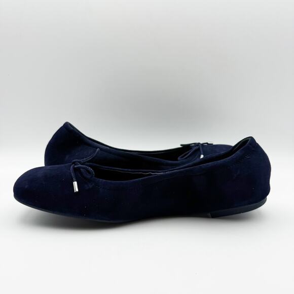 Stuart Weitzman Womens Bardot Bow Ballerina Flats US 9 Navy Blue Suede NIB - Picture 9 of 14